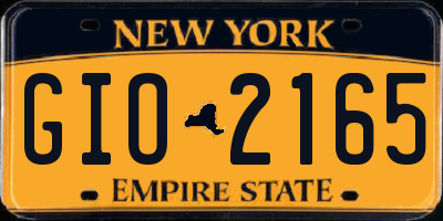 NY license plate GIO2165