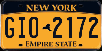 NY license plate GIO2172