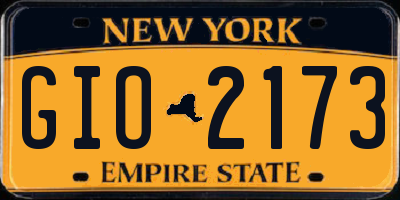 NY license plate GIO2173