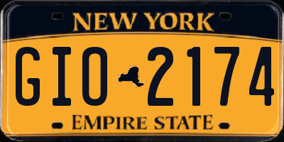 NY license plate GIO2174