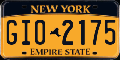 NY license plate GIO2175