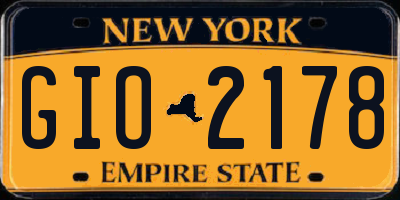 NY license plate GIO2178