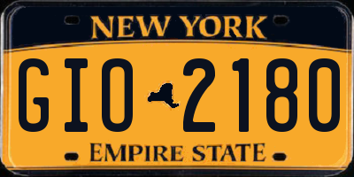 NY license plate GIO2180