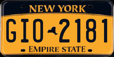 NY license plate GIO2181