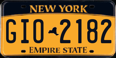 NY license plate GIO2182