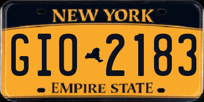 NY license plate GIO2183