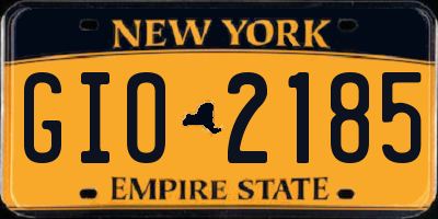 NY license plate GIO2185