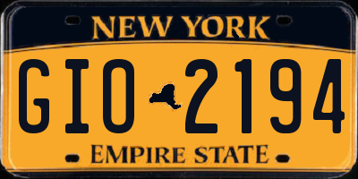 NY license plate GIO2194