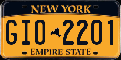 NY license plate GIO2201