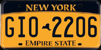 NY license plate GIO2206