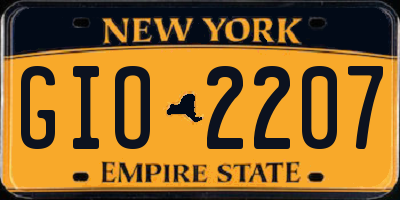 NY license plate GIO2207