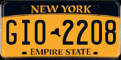 NY license plate GIO2208