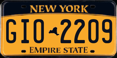 NY license plate GIO2209