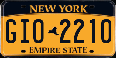 NY license plate GIO2210