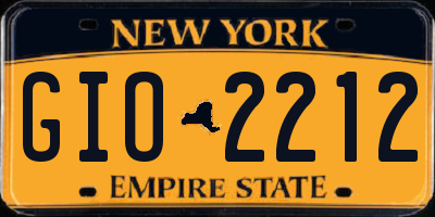 NY license plate GIO2212