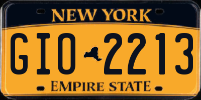 NY license plate GIO2213