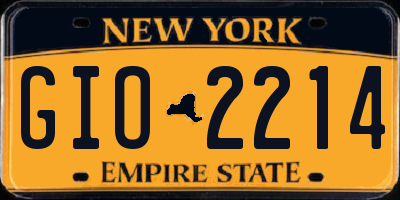 NY license plate GIO2214
