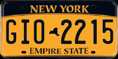 NY license plate GIO2215