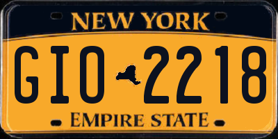 NY license plate GIO2218