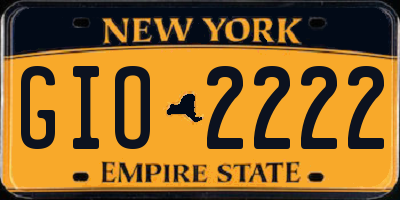 NY license plate GIO2222
