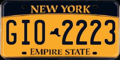 NY license plate GIO2223