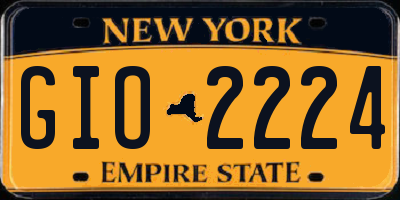 NY license plate GIO2224