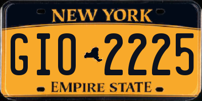 NY license plate GIO2225
