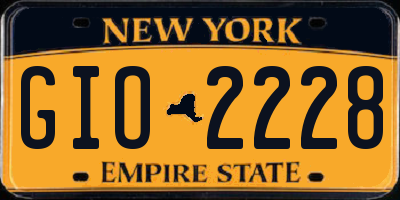 NY license plate GIO2228