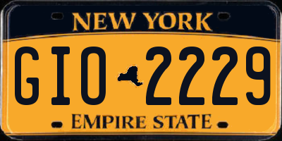 NY license plate GIO2229