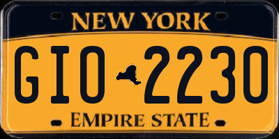 NY license plate GIO2230