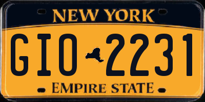 NY license plate GIO2231