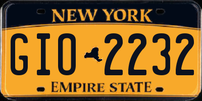 NY license plate GIO2232
