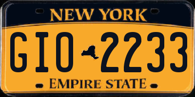 NY license plate GIO2233