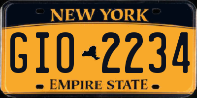 NY license plate GIO2234