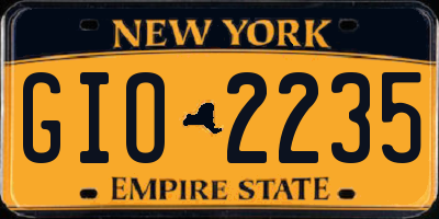 NY license plate GIO2235