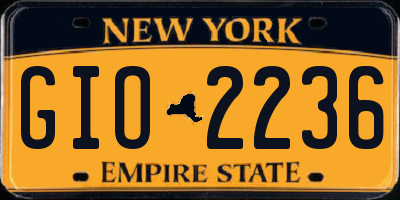 NY license plate GIO2236