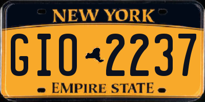 NY license plate GIO2237