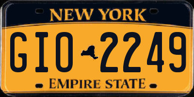 NY license plate GIO2249