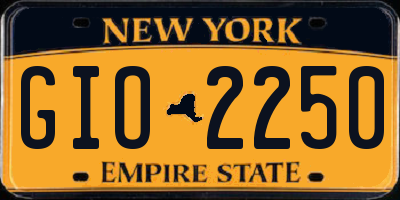 NY license plate GIO2250