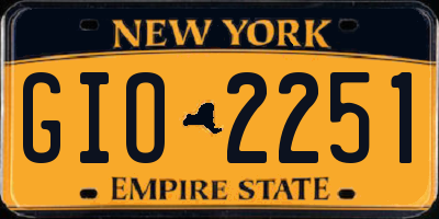 NY license plate GIO2251