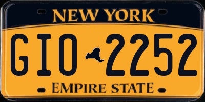 NY license plate GIO2252