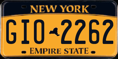 NY license plate GIO2262