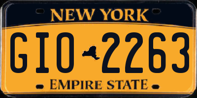 NY license plate GIO2263