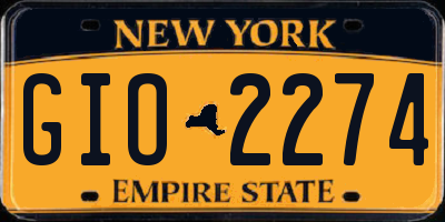 NY license plate GIO2274