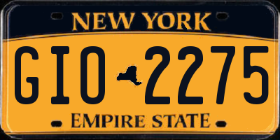 NY license plate GIO2275