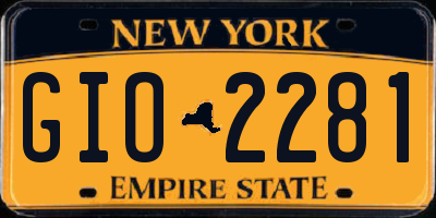 NY license plate GIO2281