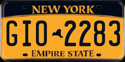 NY license plate GIO2283