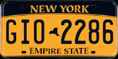 NY license plate GIO2286