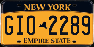NY license plate GIO2289