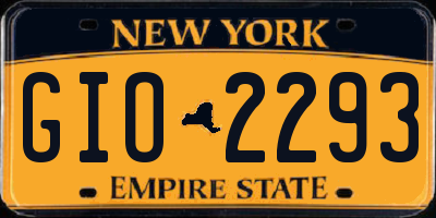 NY license plate GIO2293
